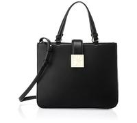 Armani Exchange Amy, Sustainable, Gold Logo Plate, Borsa Tote M Donna, Nero, Taglia Unica