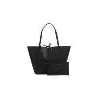 Armani Exchange Donna Essential, Angie, logo italic, borsa per la spesa interna Pochette, nero/nero, nero, taglia unica