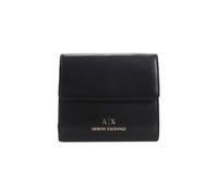 Armani Exchange Donna Jane, Sustainable, Gold Printed Logo Bi-Fold Wallet, Black, Nero, Einheitsgröße