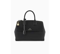 Armani Exchange Donna Jane, Sustainable, Padlock Logo Charm Tote L, Nero, Einheitsgröße