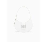 Armani Exchange Donna Jodie, Sustainable, Metal Silver Logo Shoulder Bag, Off White