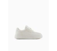 Armani Exchange Donna Kurt, Low Cut, Platform SoleSneaker, Bianco Sporco, 37 EU