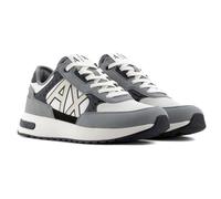 Armani Exchange Dusseldorf Embossed Geometric Motifs - Scarpe da Ginnastica Uomo, N.Grey+Blk+off White,
