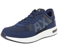 Armani Exchange Dusseldorf Embossed Geometric Motifs Sneaker da Uomo, Navy Black, 42 EU