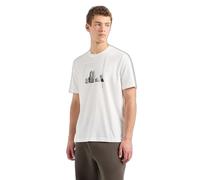 Armani Exchange Elementi grafici Scattered with Iconic Building Image Regular Fit Tee T-Shirt, off White NY, M Uomo