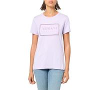 Armani Exchange Embroidered Logo Cotton T-Shirt, Cielo Viola, S Donna