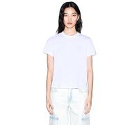 Armani Exchange Embroidered On Tone Logo Simple T-Shirt, Bianco Ottico, L Donna
