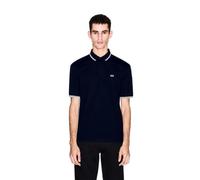Armani Exchange Essential, Double Striped Sleeve And Collar Side Monogram Logo Polo Uomo