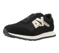 Armani Exchange Essential, Drop, Microsuede Details, Scarpe da Ginnastica Donna, Black Pale Gold, 41 EU
