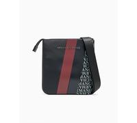 Armani Exchange Essential, Dylan, Embossed Logo, Cross Body Uomo, Black/Pomegranate, Taglia Unica