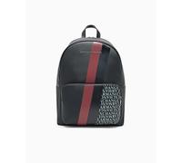 Armani Exchange Essential, Dylan, Logo Print, Zaino Uomo, Black/Pomegranate, Taglia Unica