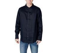 Armani Exchange Essential, Emboridered Tonal Logo Camicia, Blu Scuro, L Uomo