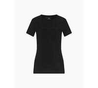 Armani Exchange Essential, Embroidered Logo Signature T-Shirt, Nero, L Donna