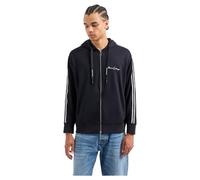 Armani Exchange Essential, Logo Signature, Full Zip Felpa con Cappuccio, Navy Scuro, S Uomo
