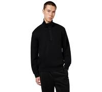 Armani Exchange Essential, Long Sleeve Half Loged Zip Maglia di Tuta, Nero, L Uomo