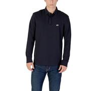Armani Exchange Essential, Long Sleeve Side Monogram Logo Polo, Navy Scuro, M Uomo