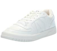 Armani Exchange Faux Leather, Embossed Logo, Lace up, Scarpe da Ginnastica Uomo, White, 43 EU