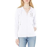 Armani Exchange Felpa Cappuccio con Icona, Bianco, M Donna