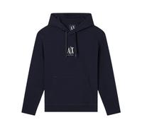 Armani Exchange - Felpa con cappuccio con logo A|X ricamato al centro - - Sweatshirts & Hoodies - Uomo - Blu - S