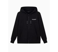 Armani Exchange Felpa con Cappuccio, da Donna, con Logo Milano-New York, Colore Nero, L, Nero, L