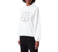 Armani Exchange Felpa con Cappuccio da Donna in Spugna Francese Diagonale sostenibile, Diario, S