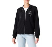 Armani Exchange Felpa con Cappuccio da Donna Stretch Scuba Full Zip con Logo AX Stacked, Nero, S