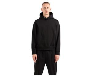 Armani Exchange Felpa con Cappuccio da Uomo The Grid, Sustainable, con Logo Stampato, Nero, XS
