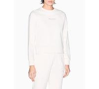 Armani Exchange Felpa da Donna a Maniche Lunghe, con Logo Milano-New York, Colore Bianco, M, ISO, M