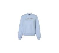 Armani Exchange Felpa da Donna con Logo Rhinestone Blue River, S, Blue River, M