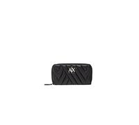 Armani Exchange Felpa da donna con zip Around, con logo bi-Fold Wallet, nero, taglia unica