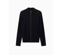 Armani Exchange Felpa da Uomo, a Maniche Lunghe, con Cerniera, Blu, S, Navy Scuro, S