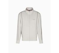 Armani Exchange Felpa da Uomo, a Maniche Lunghe, con Logo Laterale, Chiusura Lampo, Colore Grigio, S, Wind Chime, S