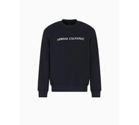 Armani Exchange Felpa Uomo Maglia di Tuta Girocollo con Logo Lettering Navy Scuro XL