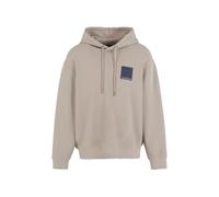 Armani Exchange Felpa da uomo con cappuccio e coulisse in cotone elasticizzato con logo a linea, Legno, Large