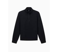 Armani Exchange Essential, Long Sleeve Half Loged Zip Maglia di Tuta, Nero, M Uomo