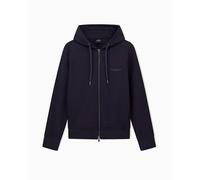 Armani Exchange Felpa da Uomo Genuine Cotton, Zipped, a Maniche Lunghe, con Logo, Blu, M, Navy Scuro, M