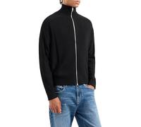 Armani Exchange Felpa da Uomo Sleek Full Zip con Collo a turbina Wool Mix Cardigan, Nero, L