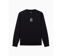 Armani Exchange Icon Project, Embroidered Logo, Crewneck Maglia di Tuta, Nero, S Donna