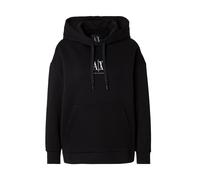Armani Exchange Icon Project, Embroidered Logo, Hooded Felpa con Cappuccio, Nero, XS Donna