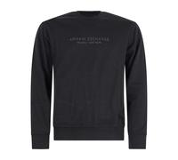 Armani Exchange - Felpa nero girocollo con patch logo sul fronte per uomo