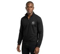 Armani Exchange Icon Project, Embroidered Logo, Front Zip, Felpa Uomo, Nero, L