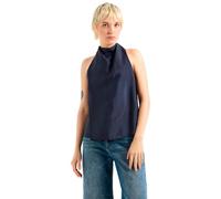 Armani Exchange Flowy High Neck Blue Edition Sleeveless Top, Blau, M Donna