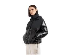 Armani Exchange Giacca da donna The Notorius Frank, Crinkle Nylon Insert Blouson, Nero, L
