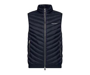 Armani Exchange Gilet Trapuntato con Vera Piuma, Blu Navy/Grigio mélange, M Uomo