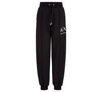 Armani Exchange Route 66, Shiny Logo Pantaloni Felpati, Nero, M Donna
