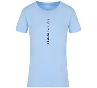 Armani Exchange Girl's Route 66, Maglietta con Logo Frontale, Trasparente, XS T-Shirt, Blue River, Donna