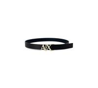 Armani Exchange Gold AX Buckle Reversible Hinge Belt Cintura, Blu Scuro, 34/90cm Donna
