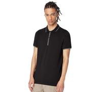 Armani Exchange - Polo nera con logo e bordi a contrasto-Nero XL