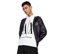 ARMANI EXCHANGE Hoodie, Maxi Print Logo On Front, Felpa, Uomo, Bianco, S