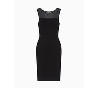 Armani Exchange Icon Project, Mesh Details, Small Logo Embroiderey Vestito, Nero, M Donna